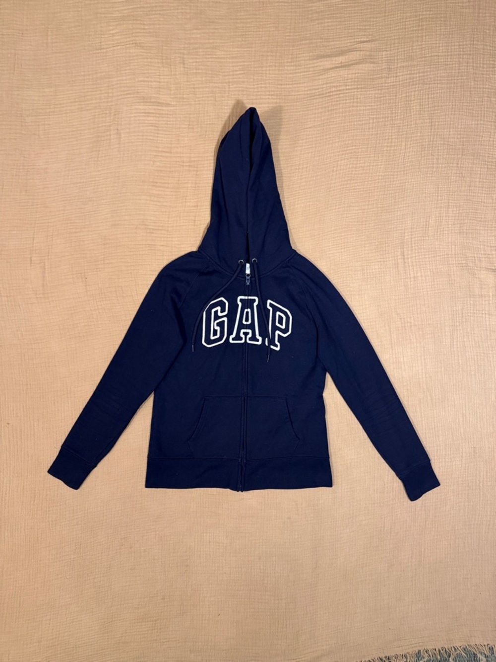 Navy Blue GAP Logo Full-Zip Relaxed Hoodie